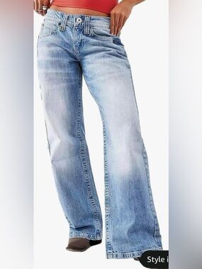 Flamingals Light Wash Mid Rise Wide Leg Jeans Size XS NWT